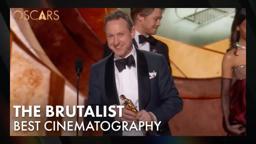 'The Brutalist' Wins Best Cinematography | 97th Oscars Speech (2025)