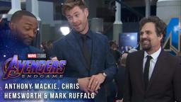 Mark Ruffalo, Chris Hemsworth and Anthony Mackie at the Premiere