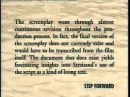 "The Prince of Tides" - EXTRA - Novel Adaptation, Barbra learns the Shag (!) and Screenplay Pages