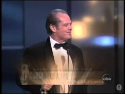 Jack Nicholson winning an Oscar® for "As Good as it Gets"
