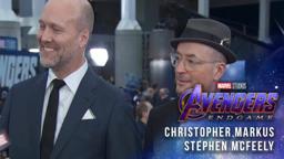 Screenwriters Christopher Markus and Stephen McFeely at the Premiere