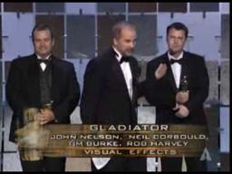 "Gladiator" winning the Oscar® for Visual Effects