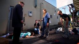 On set with The Man Who Loved Flowers