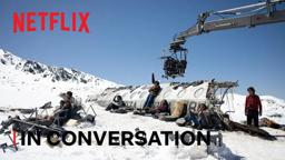 J.A. Bayona and Tom Holland on Society of the Snow