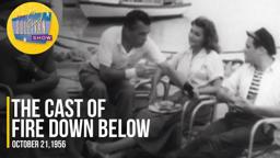 Rita Hayworth, Robert Mitchum, Jack Lemmon, Robert Parrish On The Set Of "Fire Down Below"