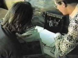 Mike Watt, Thurston Moore, and Kim Gordon busting up vinyl-Raymond Pettibon