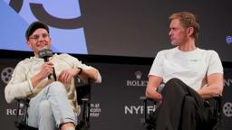 Harry Lighton and Alexander Skarsgård on Pillion