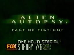 Fox "Alien Autopsy" TV Special Promo (1996)